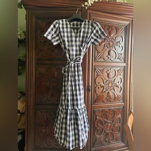 Gap, black, checkered, summer wrap dress
